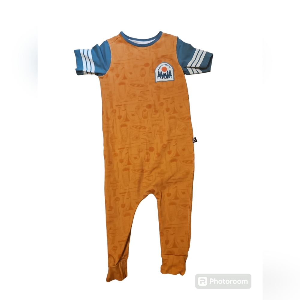 COPY - Explore camping print  retro style rags romper